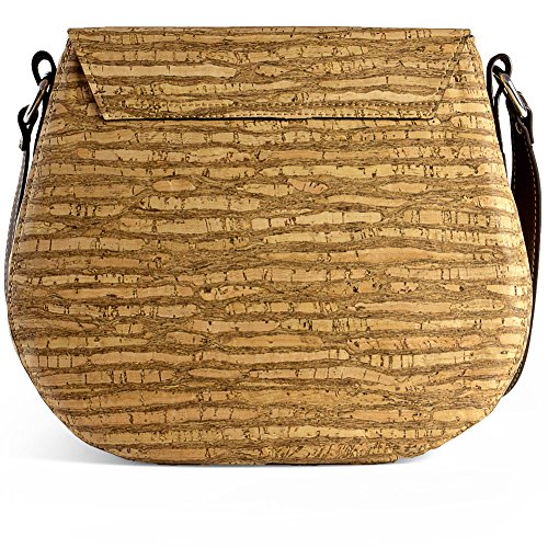 Saddle Bag for Women Leather Free Handbag Cross-Body Woman Vegan Cork Brown Tree - 3