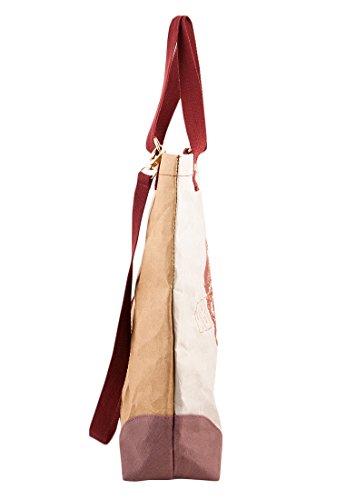 Adelheid Damen Abenteurerin Einkaufstasche Veganes Leder Henkeltasche, Grau (Silbergrau), 10x45x40 cm - 3