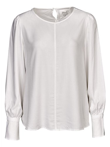 DAILY'S KEA Damen Blusenshirt mit Rundhalsausschnitt und Rüschen aus 100% Viskose - offwhite / weiß