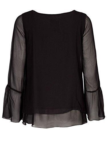 DAILY'S KLAUDIA Damen Blusenshirt mit Rundhalsausschnitt im Lagenlook aus Viskose und Elasthan - soziale fair trade Kleidung, Mode vegan und nachhaltig Color black, Size S - 2