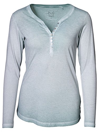 DAILY'S BELLA cold pigment dyed Damen Langarmshirt mit Rundhalsausschnitt aus 100% Bio-Baumwolle - glacier-blue