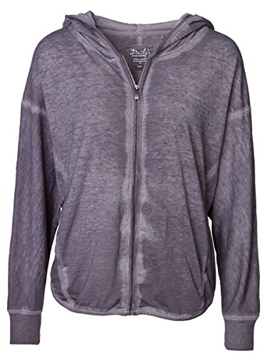 DAILY'S KALLIE Damen oversize Sweatjacke aus Baumwolle und Polyester - fair & vegan - loft / grau