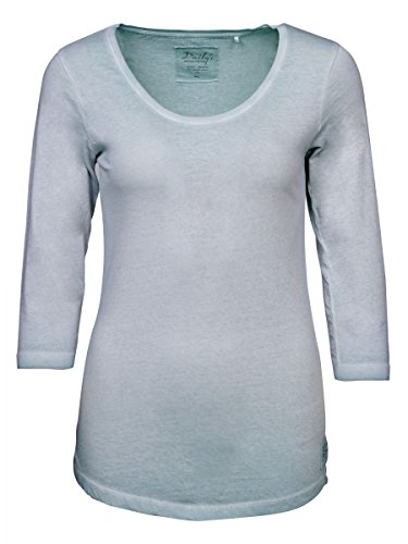 DAILY'S ADANA cold pigment dyed Damen 3/4 Arm Shirt mit Rundhalsausschnitt aus 100% Bio-Baumwolle - glacier-blue