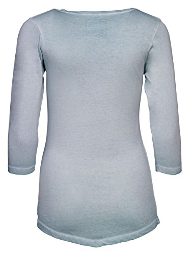 DAILY'S ADANA cold pigment dyed Damen 3/4 Arm Shirt mit Rundhalsausschnitt aus 100% Bio-Baumwolle- soziale fair trade Kleidung, Mode vegan und nachhaltig Color glacier-blue, Size S - 2