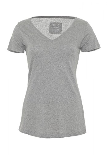DAILY'S ALLY Damen basic T-Shirt mit V-Ausschnitt aus 100% Bio-Baumwolle - melange-grey