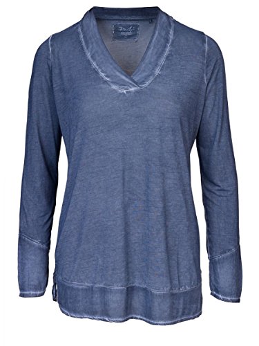 DAILY'S KIM Damen oversize Blusenshirt mit V-Ausschnitt aus 100% Viskose - midnight