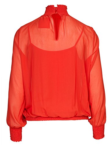 DAILY'S KETTY Damen Blusenshirt mit hohem Kragen und Bündchen aus Viskose und Elasthan - soziale fair trade Kleidung, Mode vegan und nachhaltig Color red-kiss, Size S - 2