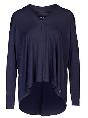 DAILY'S JOSCIE Damen oversize Blusenshirt mit Falte unter dem V-Ausschnitt aus Lyocell und Elasthan - midnight