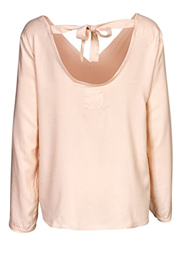 DAILY'S KITA Damen Bluse mit Rückenausschnitt, Schleife hinten und V-Ausschnitt aus 100% Viskose - soziale fair trade Kleidung, Mode vegan und nachhaltig Color frosted-rose, Size S - 2