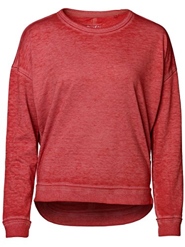 DAILY'S JENNA Damen oversize Sweatshirt mit Rundhalsausschnitt - rot / kir-royale