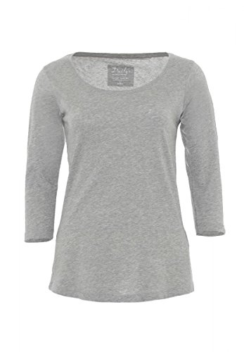 DAILY'S ADANA Damen 3/4 Arm basic Shirt mit Rundhalsausschnitt aus 100% Bio-Baumwolle - fair, vegan & nachhaltig - melange-grey