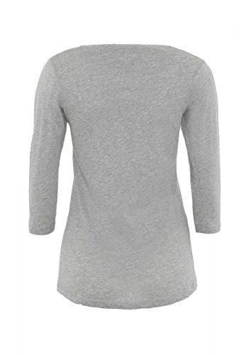 DAILY'S ADANA Damen 3/4 Arm basic Shirt mit Rundhalsausschnitt aus 100% Bio-Baumwolle - soziale fair trade Kleidung, Mode vegan und nachhaltig Color melange-grey, Size S - 2