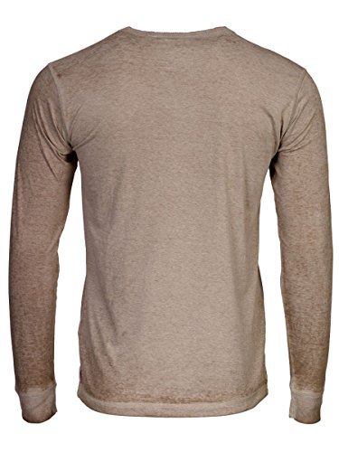 TREVOR'S KAAN Herren Langarmshirt mit Rundhalsausschnitt und Knopfleiste aus Baumwolle und Polyester - soziale fair trade Kleidung, Mode vegan und nachhaltig Color dark-sand, Size S - 2