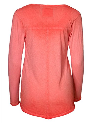 DAILY'S KAJA cold pigment dyed Damen Langarmshirt mit Rundhalsausschnitt aus Bio-Baumwolle - soziale fair trade Kleidung, Mode vegan und nachhaltig Color red-kiss, Size S - 2