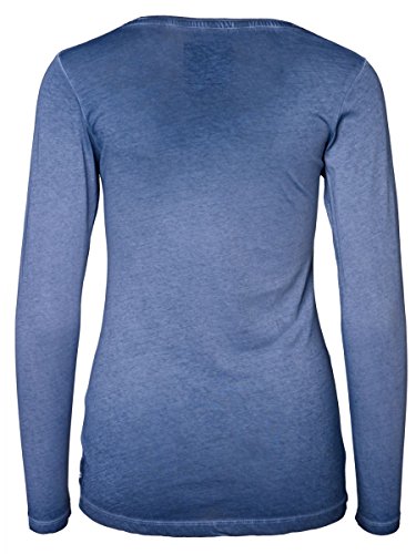 DAILY'S ANN cold pigment dyed Damen Langarmshirt mit Rundhalsausschnitt aus 100 % Bio-Baumwolle - soziale fair trade Kleidung, Mode vegan und nachhaltig Color midnight, Size S - 2