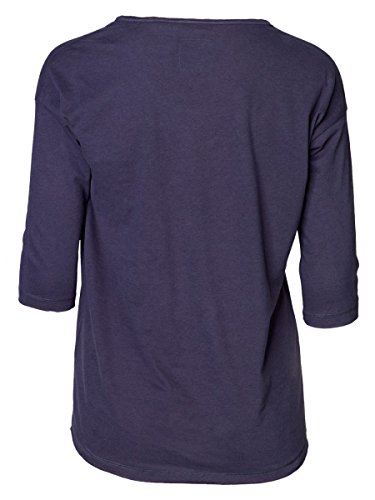DAILY'S KORI Damen oversize 3/4 Arm Shirt mit Rundhalsausschnitt aus Seacell und Bio-Baumwolle - soziale fair trade Kleidung, Mode vegan und nachhaltig Color midnight, Size S - 2