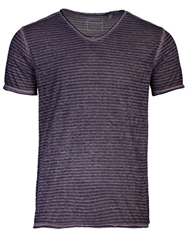 TREVOR'S ISMAEL Herren T-Shirt mit V-Ausschnitt aus Baumwolle und Polyester - midnight