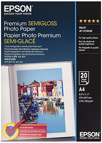 Epson Premium seidenglanz / halbglanz Fotopapier - Inkjet 251g/m2 A4 20 Blatt - C13S041332