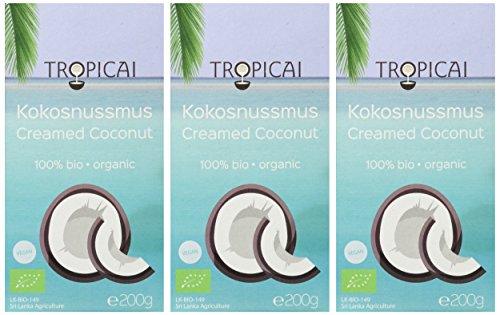 Tropicai - Feines Bio-Kokosmus - Sri Lanka - 600 g (3 x 200 g) - 2