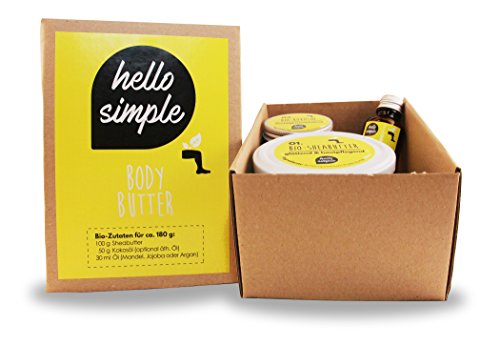 hello simple - DIY Body Butter zum Selbermachen (180 g), Naturkosmetik ohne Aluminium, vegan, bio, plastikfrei (Natural (ohne Duft) mit Jojobaöl) - 6