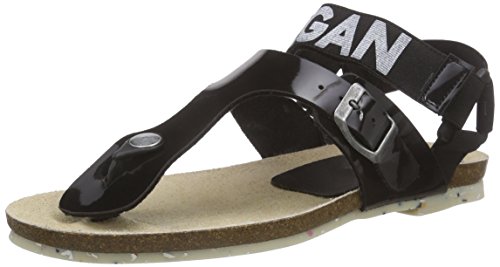 Jonny´s Vegan Yoomee, Damen Knöchelriemchen Sandalen - schwarz (Negro)