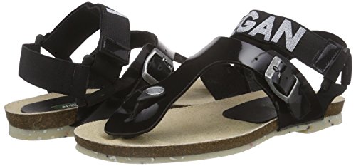 Jonny´s Vegan Yoomee, Damen Knöchelriemchen Sandalen, Schwarz (Negro), 40 EU - 5