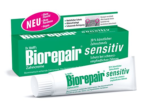 Biorepair Zahncreme sensitiv, 2 x 75 ml - Schutz bei schmerzempfindlichen Zähnen