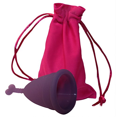 Menstruationstasse CozyCup lila - klein - Menstruationsbecher jetzt mit GRATIS Stoffbeutel zum Aufbewahren - Menstruationskappe aus medizinischem Silikon - bis zu 10 Jahre wiederverwendbar (klein, lila) - 2
