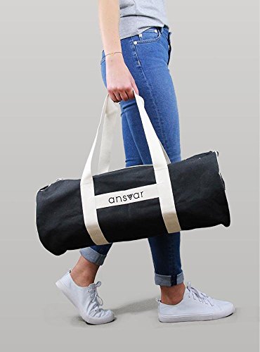 Sporttasche ansvar III aus Bio Baumwoll Canvas - Hochwertige Damen & Herren Sporttasche, Duffle Bag aus 100% nachhaltigen Materialien - mit GOTS & Fairtrade Zertifizierung, Farbe:anthrazit - 2