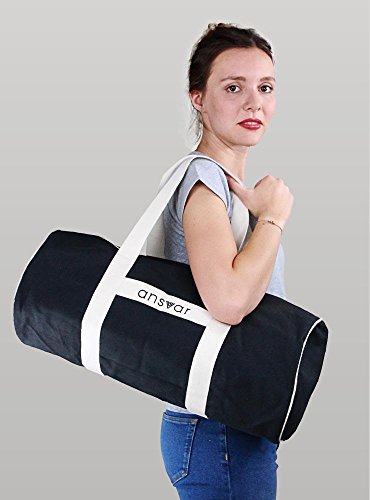 Sporttasche ansvar III aus Bio Baumwoll Canvas - Hochwertige Damen & Herren Sporttasche, Duffle Bag aus 100% nachhaltigen Materialien - mit GOTS & Fairtrade Zertifizierung, Farbe:anthrazit - 3