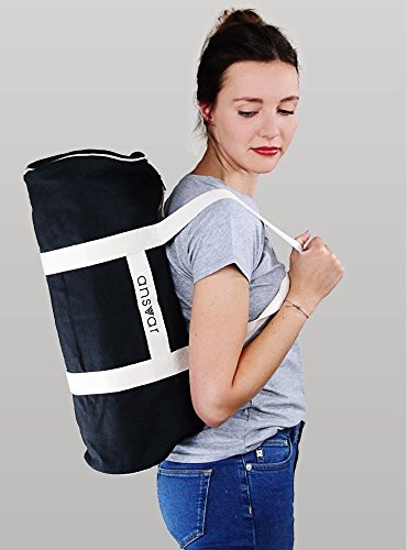 Sporttasche ansvar III aus Bio Baumwoll Canvas - Hochwertige Damen & Herren Sporttasche, Duffle Bag aus 100% nachhaltigen Materialien - mit GOTS & Fairtrade Zertifizierung, Farbe:anthrazit - 4