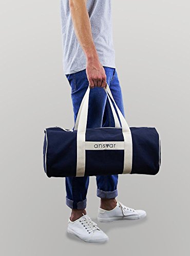 Sporttasche ansvar III aus Bio Baumwoll Canvas - Hochwertige Damen & Herren Sporttasche, Duffle Bag aus 100% nachhaltigen Materialien - mit GOTS & Fairtrade Zertifizierung, Farbe:blau - 2