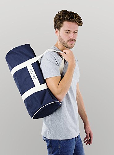 Sporttasche ansvar III aus Bio Baumwoll Canvas - Hochwertige Damen & Herren Sporttasche, Duffle Bag aus 100% nachhaltigen Materialien - mit GOTS & Fairtrade Zertifizierung, Farbe:blau - 3