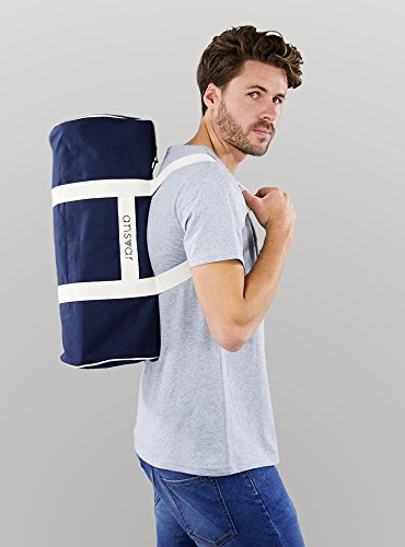 Sporttasche ansvar III aus Bio Baumwoll Canvas - Hochwertige Damen & Herren Sporttasche, Duffle Bag aus 100% nachhaltigen Materialien - mit GOTS & Fairtrade Zertifizierung, Farbe:blau - 4