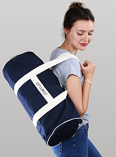 Sporttasche ansvar III aus Bio Baumwoll Canvas - Hochwertige Damen & Herren Sporttasche, Duffle Bag aus 100% nachhaltigen Materialien - mit GOTS & Fairtrade Zertifizierung, Farbe:blau - 5