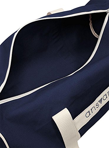Sporttasche ansvar III aus Bio Baumwoll Canvas - Hochwertige Damen & Herren Sporttasche, Duffle Bag aus 100% nachhaltigen Materialien - mit GOTS & Fairtrade Zertifizierung, Farbe:blau - 7