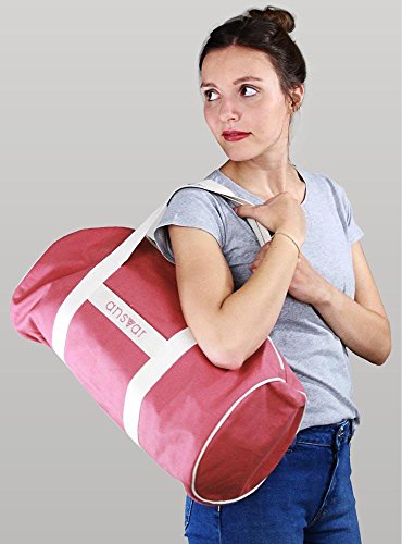 Sporttasche ansvar III aus Bio Baumwoll Canvas - Hochwertige Damen & Herren Sporttasche, Duffle Bag aus 100% nachhaltigen Materialien - mit GOTS & Fairtrade Zertifizierung, Farbe:altrosa - 3