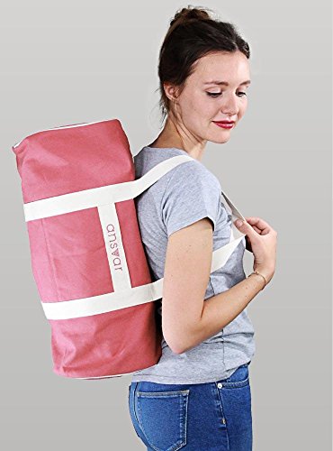 Sporttasche ansvar III aus Bio Baumwoll Canvas - Hochwertige Damen & Herren Sporttasche, Duffle Bag aus 100% nachhaltigen Materialien - mit GOTS & Fairtrade Zertifizierung, Farbe:altrosa - 4