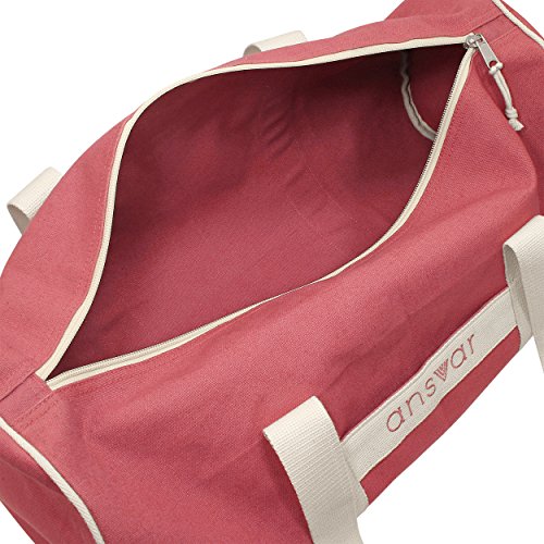 Sporttasche ansvar III aus Bio Baumwoll Canvas - Hochwertige Damen & Herren Sporttasche, Duffle Bag aus 100% nachhaltigen Materialien - mit GOTS & Fairtrade Zertifizierung, Farbe:altrosa - 8