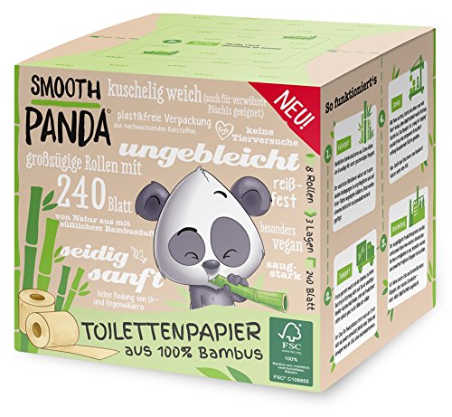 Smooth Panda - Toilettenpapier aus Bambus ohne Plastik - 8x200 Blatt