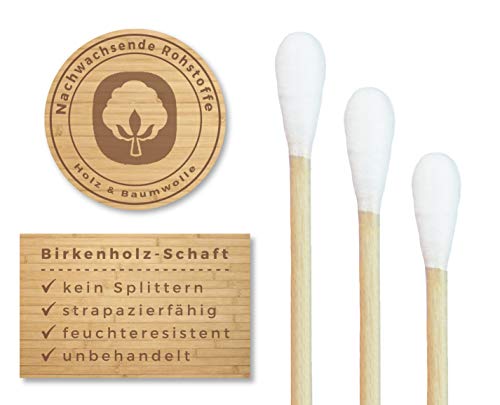 200 Wattestäbchen aus Holz von Feel Good State | im praktischen Spender | 100% biologisch abbaubar, nachhaltig und plastikfrei - 5