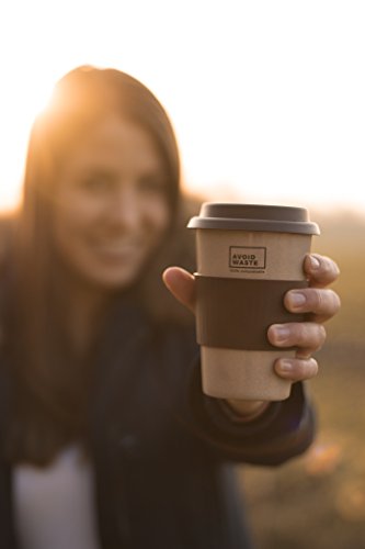 avoid waste - Nachhaltiger Kaffee-Becher to go aus Reishülsen. Der Mehrweg-Becher ist pflanzlich, biologisch abbaubar, BPA frei, spülmaschinenfest und umweltfreundlich (braun) - 4