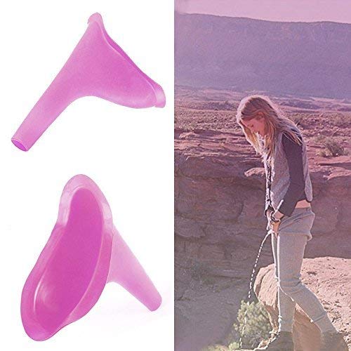 Frauenurinal Urinal für Frauen für sicheres Urinieren im Stehen oder Hocken, ,wiederverwendbar und tragbar, ideal für unterwegs wie Camping, Reisen, Wandern,Bergsteigen,4 Stück (Pink) - 3