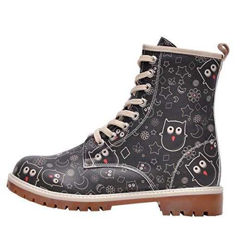 Dogo Boots Owl Lover - Damen Stiefel - schwarz