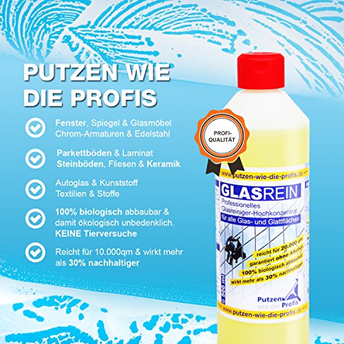 Profi-Glasreiniger Konzentrat, 250 ml | Fensterreiniger mit lotus-ähnlichem Effekt | für Glatt und Glasflächen | Tierversuchsfrei und umweltfreundlich - 2