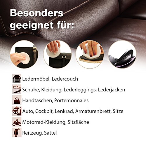 Lederpflege-Balsam mit Jojobaöl, natürliche Leder-Reinigung, -Pflege und Imprägnierung für alle Glattleder-Arten, tierversuchsfreies Produkt - 4