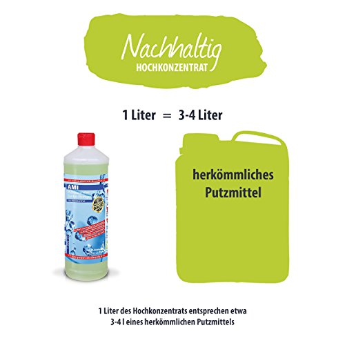 AMI Antikalk-Badreiniger Konzentrat 1.000ml, Kalkreiniger & Sanitärreiniger, entfernt Kalk & Schmutz in Bad & Küche, hautfreundlich & ökologisch abbaubar - 5