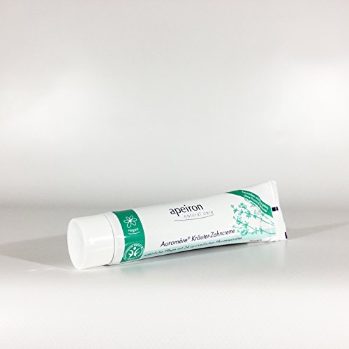 APEIRON Auromere Kräuter Zahncreme, angenehm minziger Geschmack, kaum aufschäumend, Bio Zahnpasta, Vegan, Fluoridfrei (ohne Fluorid), Tierversuchsfrei, Frisch, Pflegend, Naturkosmetik, 1 x 75 ml - 3