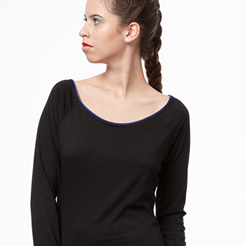 THOKKTHOKK Damen Longsleeve Print Scissors Schwarz Bio Fair, Größe:L - 7