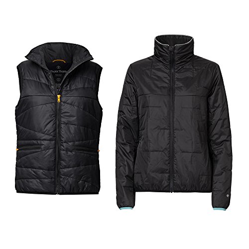 THOKKTHOKK Damen Weste und Anorak Kapok Schwarz 2er Pack